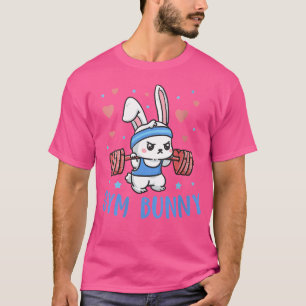 Wo Gym Bunny Funny Workout Clothes Hearts Barbell  T-Shirt