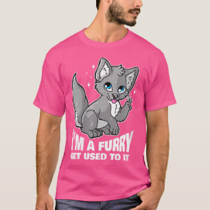 Wo I'M A Furry Fursuit Wolf Cosplay Furry T-Shirt