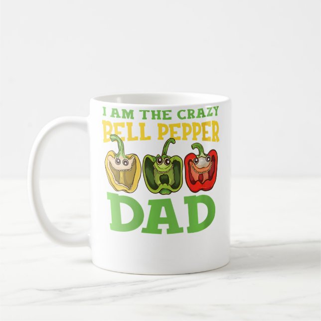 Wo I'M The Crazy Bell Pepper Dad Funny Gardener Ga Coffee Mug (Left)