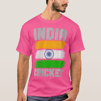 Wo India Cricket Cricketer Fan Batsmen Indian Flag T-Shirt