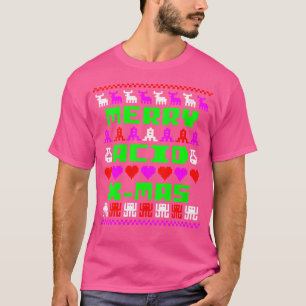 Wo Merry Acid Xmas Techno Dj Raver Christmas Party T-Shirt