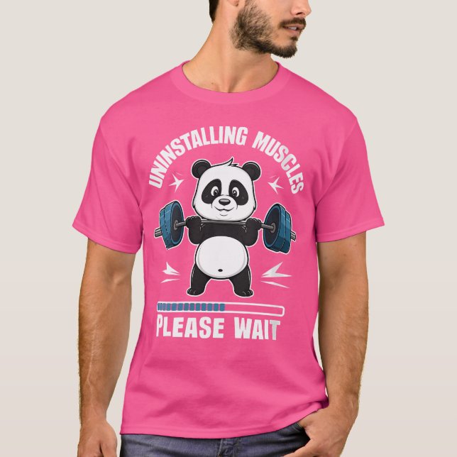 Wo Muscle Building Fitness Panda Weight Lifting Ba T-Shirt (Front)