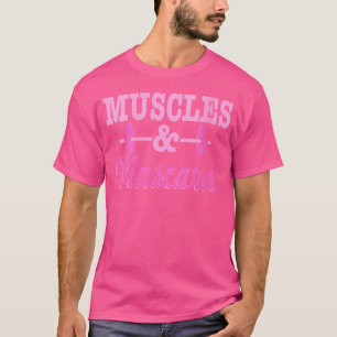 Wo Muscles Mascara Pink Barbell T-Shirt
