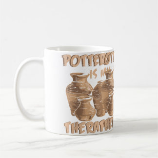Wo Pottery Is My Therapy Relaxing Ceramic Artist Coffee Mug