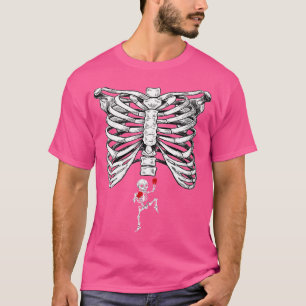 Wo Skeleton Muay Thai Pregnancy Halloween Kickboxi T-Shirt