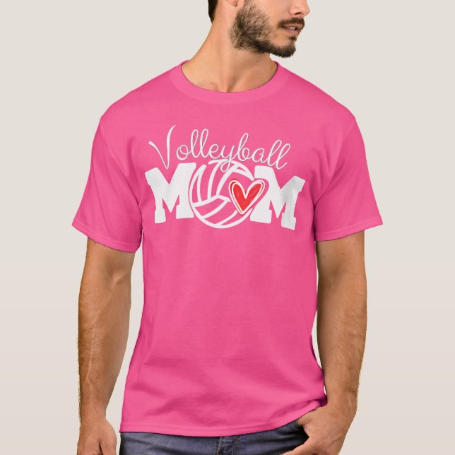 Wo Volleyball Mum Heartbeat T-Shirt (Front)