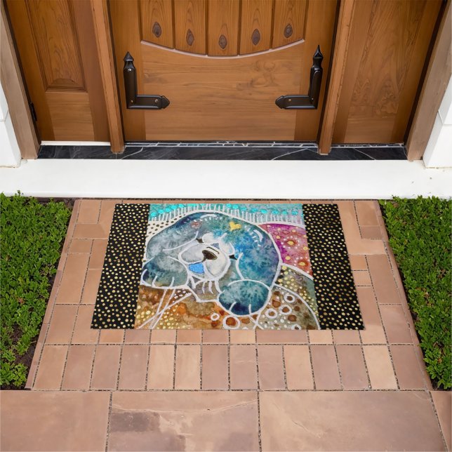 WOBBLE-ROCK Chow dog watercolor batik  50x84" Doormat (Outdoor)