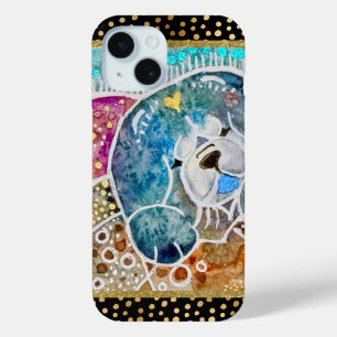 WOBBLE-ROCK Chow dog watercolor batik IPhone 15 iPhone 15 Case