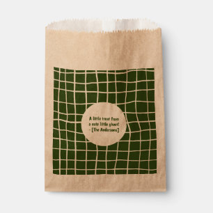 Wobbly Grid Pattern Dark Green Halloween Favour Bags