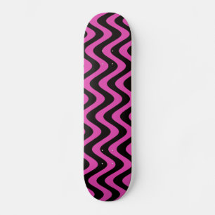 Wobbly Waves (Pink/Black) Skateboard