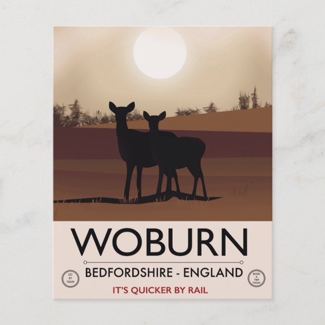 Woburn - Bedfordshire Vintage style travel poster. (Front)