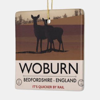 Woburn - Bedfordshire Vintage style travel poster. Ceramic Ornament