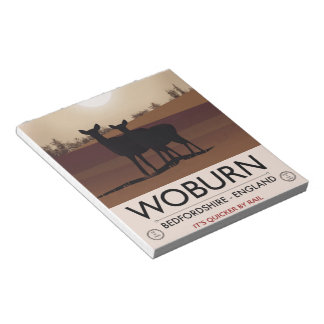 Woburn - Bedfordshire Vintage style travel poster. Notepad