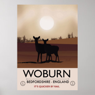 Woburn - Bedfordshire Vintage style travel poster. Poster