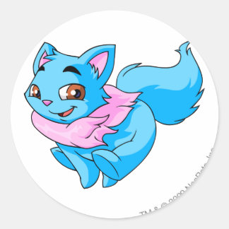 Wocky Blue Classic Round Sticker