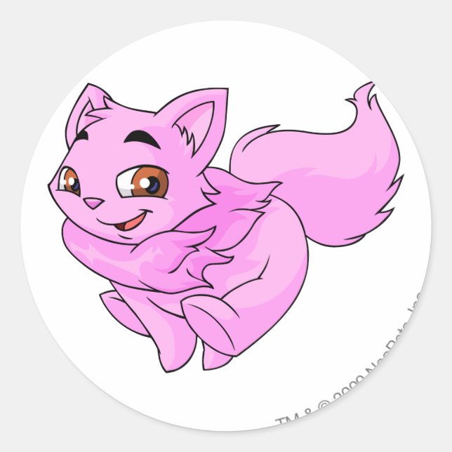 Wocky Pink Classic Round Sticker (Front)