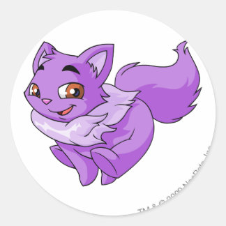 Wocky Purple Classic Round Sticker