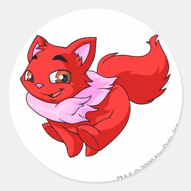 Wocky Red Classic Round Sticker (Front)