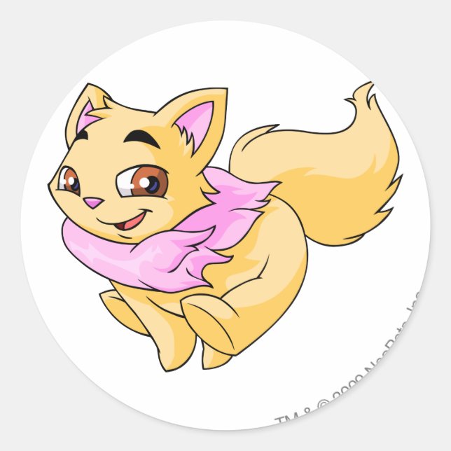 Wocky Yellow Classic Round Sticker (Front)