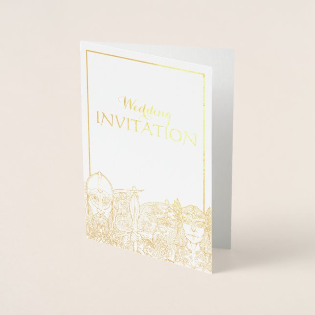 Woden & Fríge Wedding Invitation Foil Card (Front)