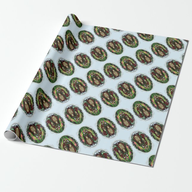 Woden & Fríge: Yule Greetings Wrapping Paper (Unrolled)