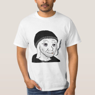 Wojak Feels Guy Giga Chad Meme Crew Neck Cotton Women's T-Shirt