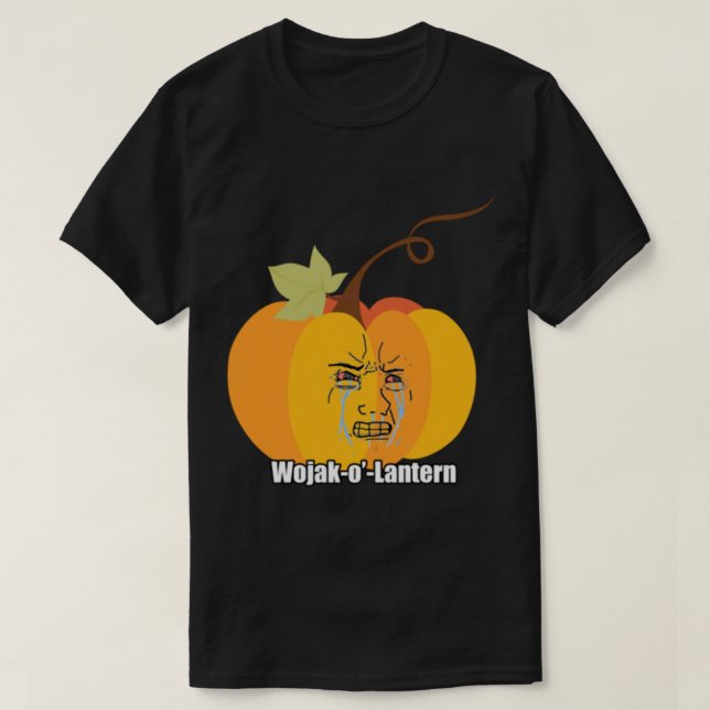 Wojak Halloween Meme Pumpkin Crying Soyjak Wojack  T-Shirt (Design Front)