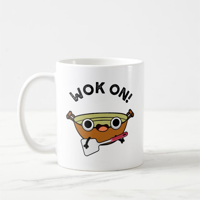 Wok On Funny Chinese Cooking Pun  Coffee Mug (Left)