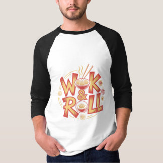 Wok & Roll Dim Sum Asian Cuisine Vintage Retro Foo T-Shirt