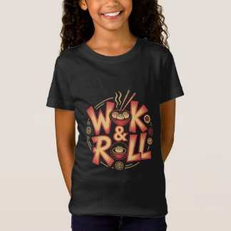 Wok & Roll Dim Sum Asian Cuisine Vintage Retro Foo T-Shirt