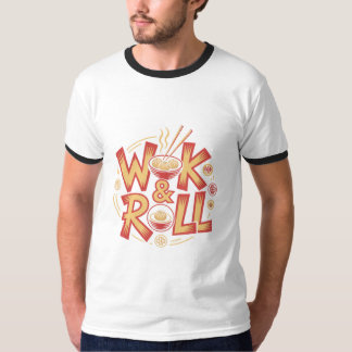 Wok & Roll Dim Sum Asian Cuisine Vintage Retro Foo T-Shirt