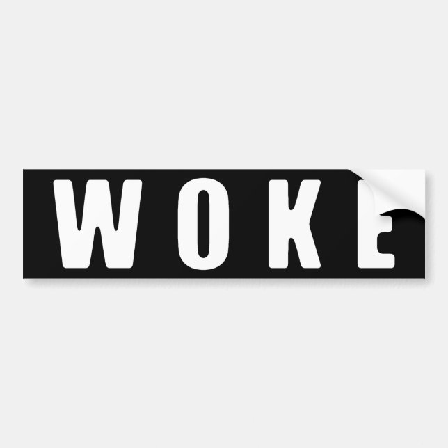 "WOKE" (DARK) Bumper Sticker (Front)