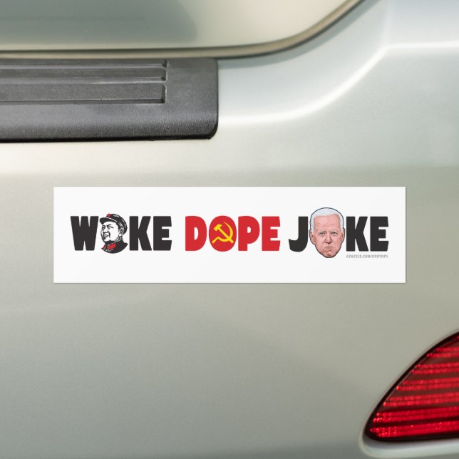 Woke Dope Joke Bumper Sticker (On Car)