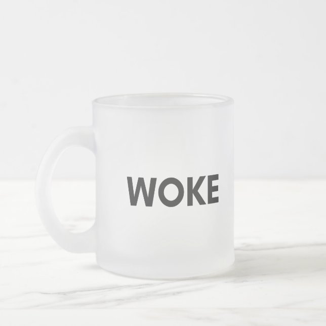 woke frosted glass coffee mug (Left)