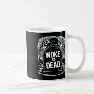 Woke Is Dead Halloween Graveyard Retro Horror Zomb Coffee Mug