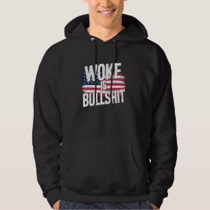 Woke is USA Flag Conservative Republican Gift Hoodie