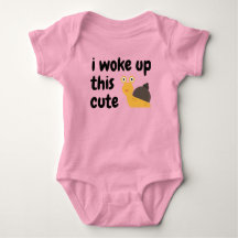 Woke Up Cute Snail Custom Colour Baby Bodysuit