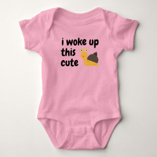 Woke Up Cute Snail Custom Colour Baby Bodysuit