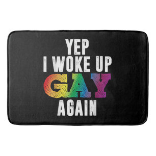 Woke Up Gay - Pride Rainbow Queer Gay CSD Party LG Bath Mat