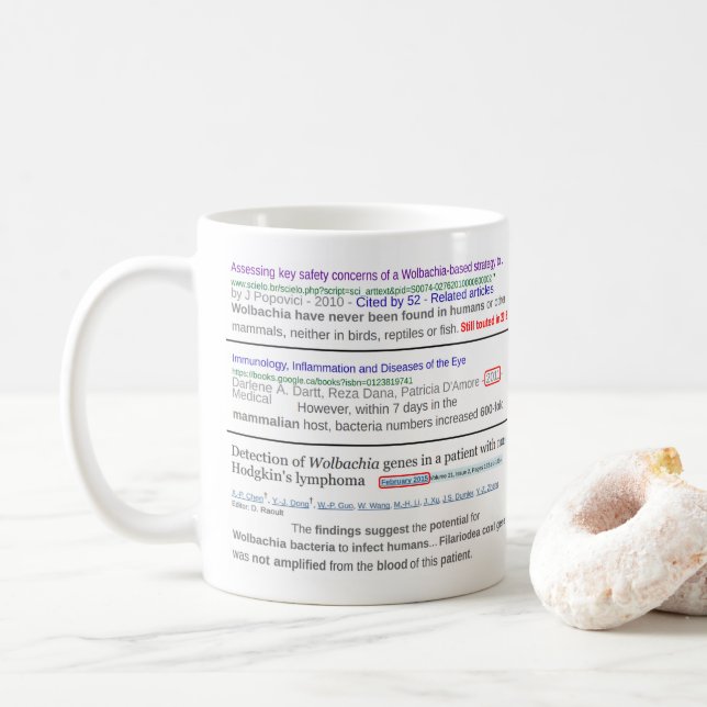 Wolbachia Genes in Humans & Mammals by RoseWrites Coffee Mug (With Donut)