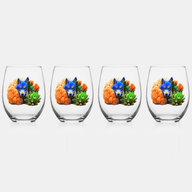 Wolf22: Stemless Wine Glass (Front)