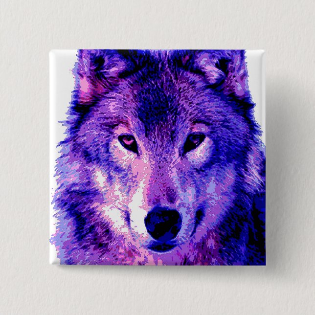 Wolf 15 Cm Square Badge (Front)