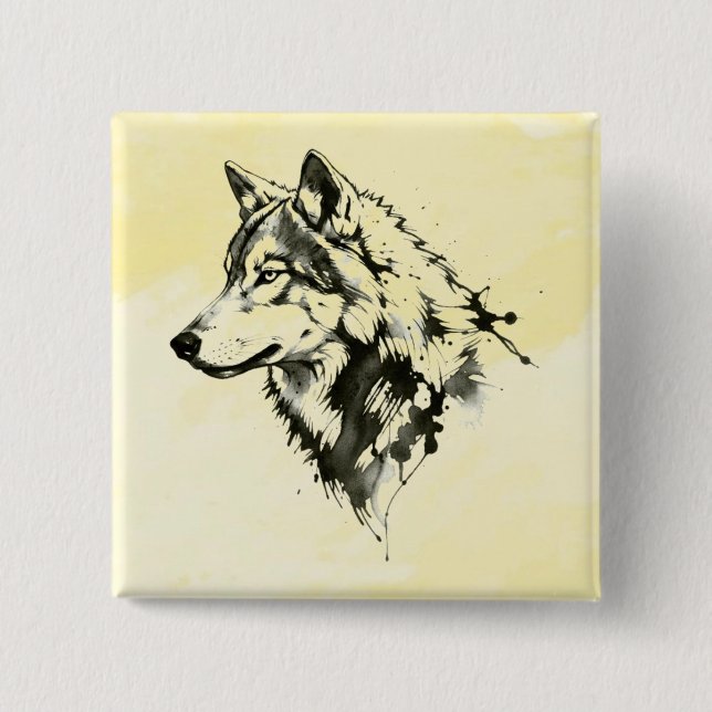 Wolf 15 Cm Square Badge (Front)