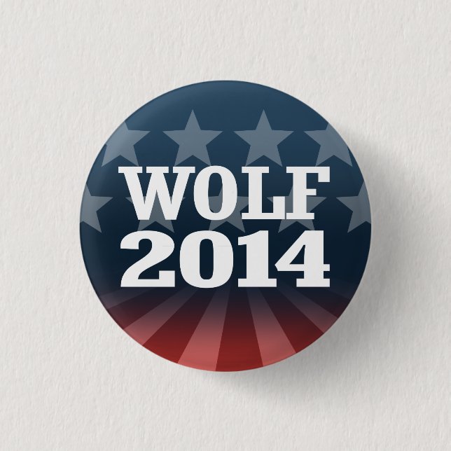 WOLF 2014 3 CM ROUND BADGE (Front)