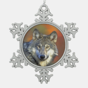 Wolf_2015_0301 Snowflake Pewter Christmas Ornament
