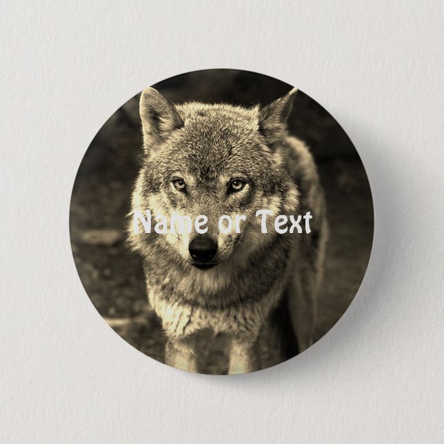 Wolf 215 6 cm round badge (Front)