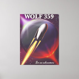 Wolf 359 "for an Adventure" Space travel poster Canvas Print