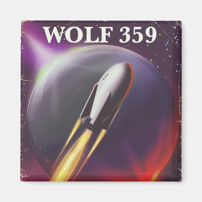 Wolf 359 "for an Adventure" Space travel poster Magnet (Front)