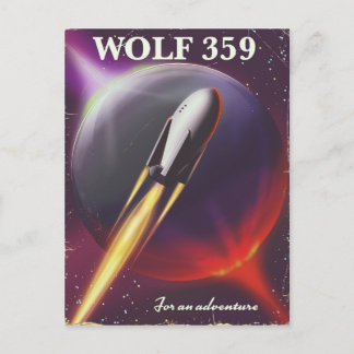 Wolf 359 "for an Adventure" Space travel poster Postcard