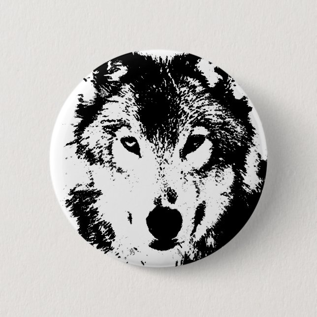 Wolf 6 Cm Round Badge (Front)